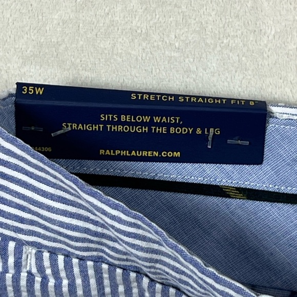 NWT Polo Ralph Lauren 35W Stretch Straight Fit Seersucker Skull Pattern Shorts - Picture 10 of 11